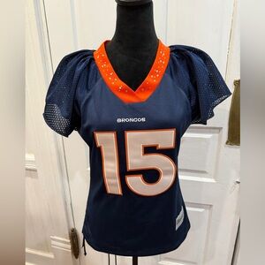 Tim Tebow Denver Broncos Reebok Football Jersey Rhinestones Cap Sleeve Sz M
